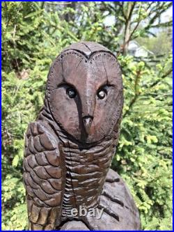 Chainsaw Carved Barn Owl Wood Carving Sculpture Statue Birds Wildlife Rustic Chainsaw Carved Barn Owl Wood Carving Sculpture Statue Birds Wildlife Rustic