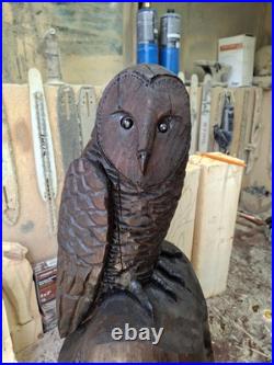 Chainsaw Carved Barn Owl Wood Carving Sculpture Statue Birds Wildlife Rustic Chainsaw Carved Barn Owl Wood Carving Sculpture Statue Birds Wildlife Rustic