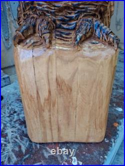 Chainsaw Carved Barred Owl Wood Carving Owls Sculpture Statue Rustic Handmade