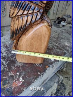 Chainsaw Carved Barred Owl Wood Carving Owls Sculpture Statue Rustic Handmade