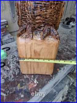 Chainsaw Carved Barred Owl Wood Carving Owls Sculpture Statue Rustic Handmade
