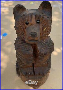 Chainsaw Carved Bear Carving WOOD Rustic Log Sculptures Cabin Decor