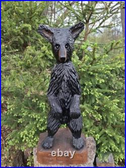 Chainsaw Carved Bear Wood Carving Sculpture Statue Bears Black Bear Handmade Chainsaw Carved Bear Wood Carving Sculpture Statue Bears Black Bear Handmade
