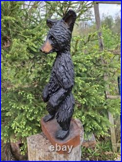 Chainsaw Carved Bear Wood Carving Sculpture Statue Bears Black Bear Handmade Chainsaw Carved Bear Wood Carving Sculpture Statue Bears Black Bear Handmade