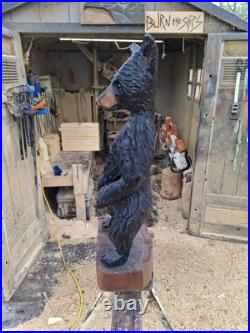 Chainsaw Carved Bear Wood Carving Sculpture Statue Bears Black Bear Handmade Chainsaw Carved Bear Wood Carving Sculpture Statue Bears Black Bear Handmade