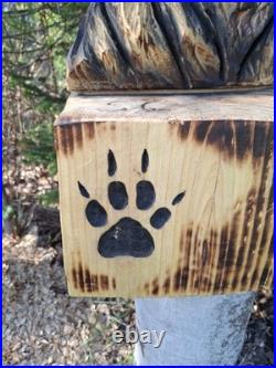 Chainsaw Carved Coyote Wolf Bust Wood Carving Rustic Art Sculpture Statue Dog Chainsaw Carved Coyote Wolf Bust Wood Carving Rustic Art Sculpture Statue Dog