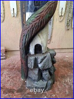 Chainsaw Carved Lighthouse Wood Carving Sculpture Statue Art Folklore Folk