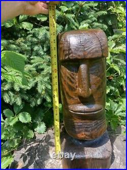 Chainsaw Carved Moai Easter Island Landscaping Wood Carving Statue Art Sculpture