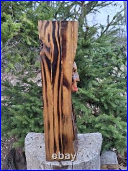 Chainsaw Carved Native American Indian Wood Carving Art Rustic Home Decor Bust Chainsaw Carved Native American Indian Wood Carving Art Rustic Home Decor Bust