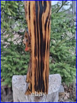 Chainsaw Carved Native American Indian Wood Carving Art Rustic Home Decor Bust