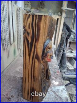 Chainsaw Carved Native American Indian Wood Carving Art Rustic Home Decor Bust