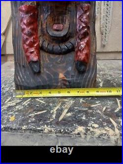 Chainsaw Carved Native American Indian Wood Carving Art Sculpture Home Decor