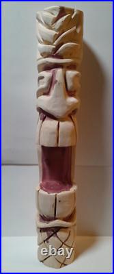 Chainsaw Carved Natural Cedar Tiki Head 33 Tall Signed Art Chainsaw Carved Natural Cedar Tiki Head 33 Tall Signed Art