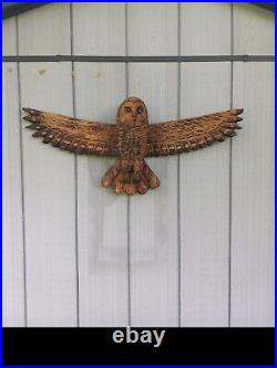 Chainsaw Carved Owl Wall Art Wood Carving Home Decor Birds Wood Carving Handmade