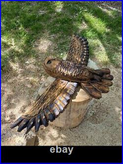 Chainsaw Carved Owl Wall Art Wood Carving Home Decor Birds Wood Carving Handmade