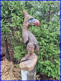 Chainsaw Carved Prehistoric Terror Bird Dinosaur Art Statue Sculpture Carving