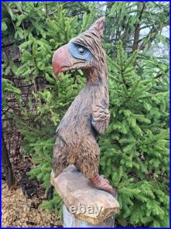 Chainsaw Carved Prehistoric Terror Bird Dinosaur Art Statue Sculpture Carving