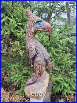 Chainsaw Carved Prehistoric Terror Bird Dinosaur Art Statue Sculpture Carving