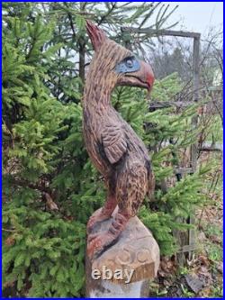 Chainsaw Carved Prehistoric Terror Bird Dinosaur Art Statue Sculpture Carving Chainsaw Carved Prehistoric Terror Bird Dinosaur Art Statue Sculpture Carving