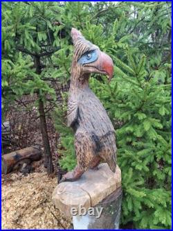 Chainsaw Carved Prehistoric Terror Bird Dinosaur Art Statue Sculpture Carving