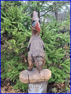 Chainsaw Carved Prehistoric Terror Bird Dinosaur Art Statue Sculpture Carving