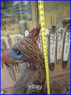Chainsaw Carved Prehistoric Terror Bird Dinosaur Art Statue Sculpture Carving