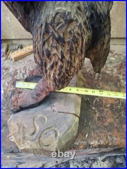 Chainsaw Carved Prehistoric Terror Bird Dinosaur Art Statue Sculpture Carving