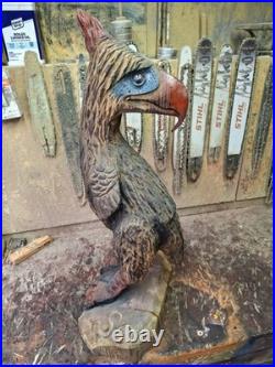 Chainsaw Carved Prehistoric Terror Bird Dinosaur Art Statue Sculpture Carving