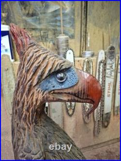 Chainsaw Carved Prehistoric Terror Bird Dinosaur Art Statue Sculpture Carving