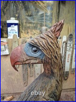 Chainsaw Carved Prehistoric Terror Bird Dinosaur Art Statue Sculpture Carving