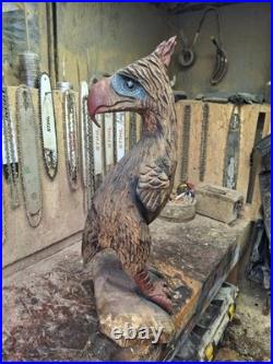 Chainsaw Carved Prehistoric Terror Bird Dinosaur Art Statue Sculpture Carving