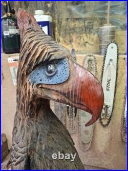 Chainsaw Carved Prehistoric Terror Bird Dinosaur Art Statue Sculpture Carving