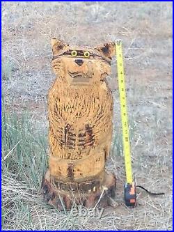 Chainsaw Carved Raccoon