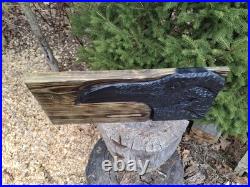 Chainsaw Carved Raven Crow Black Bird Corvid Wall Art Wood Carving Rustic Home