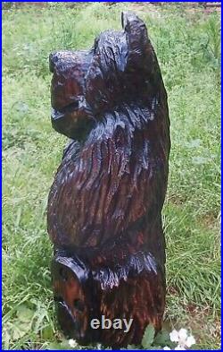 Chainsaw Carved Sitting Bear Wood Carving Rustic Art 21 Handmade Cedar Bear