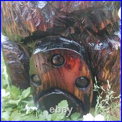 Chainsaw Carved Sitting Bear Wood Carving Rustic Art 21 Handmade Cedar Bear