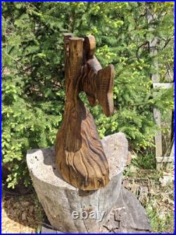 Chainsaw Carved Smallmouth Bass Wood Carving Fish Sculpture Statue Rustic Decor