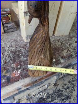 Chainsaw Carved Smallmouth Bass Wood Carving Fish Sculpture Statue Rustic Decor