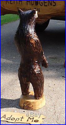 Chainsaw Carved Standing Bear One of a Kind Bald Cypress wood Art Sculpture