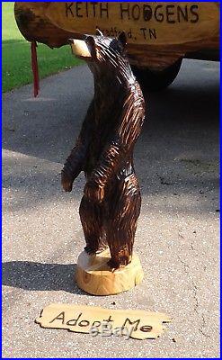 Chainsaw Carved Standing Bear One of a Kind Bald Cypress wood Art Sculpture