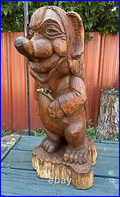 Chainsaw Carved Wood 24 Statue UNIQUE! Bear