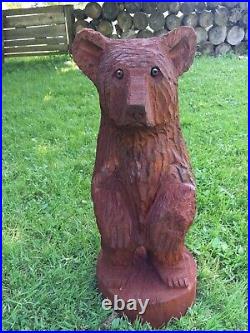 Chainsaw Carved Wood Bear Carving Sculpture Handmade Art