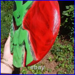 Chainsaw Carving Alien Peace Sign Green Monster UFO Wall Hanger Planet Mars UAP Chainsaw Carving Alien Peace Sign Green Monster UFO Wall Hanger Planet Mars UAP
