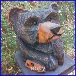 Chainsaw Carving Bear Wood Carving Art Fat Bear Cub Funny Cartoon Folk Art Pine