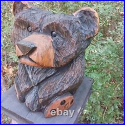 Chainsaw Carving Bear Wood Carving Art Fat Bear Cub Funny Cartoon Folk Art Pine