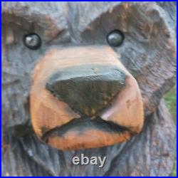 Chainsaw Carving Bear Wood Carving Art Fat Bear Cub Funny Cartoon Folk Art Pine