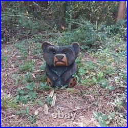 Chainsaw Carving Bear Wood Carving Art Fat Bear Cub Funny Cartoon Folk Art Pine