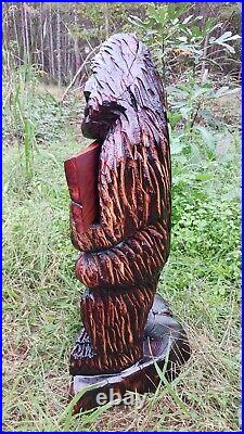 Chainsaw Carving Big Foot Wood Carving Sasquatch Beware Of Humans Sign 26 Cedar