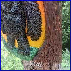 Chainsaw Carving Big Foot Yeti Sasquatch Monster Wall Hanger Cypress Chainsaw Carving Big Foot Yeti Sasquatch Monster Wall Hanger Cypress