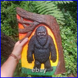Chainsaw Carving Big Foot Yeti Sasquatch Monster Wall Hanger Cypress Chainsaw Carving Big Foot Yeti Sasquatch Monster Wall Hanger Cypress